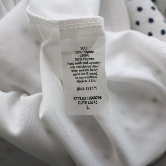 LELIS Long Modest White Black Polka Dot Lined Skirt Size M Medium Elastic Waist - Picture 8 of 8